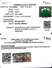 9.18/CT Natural Panna Stone with Govt. Lab Certificate-3441